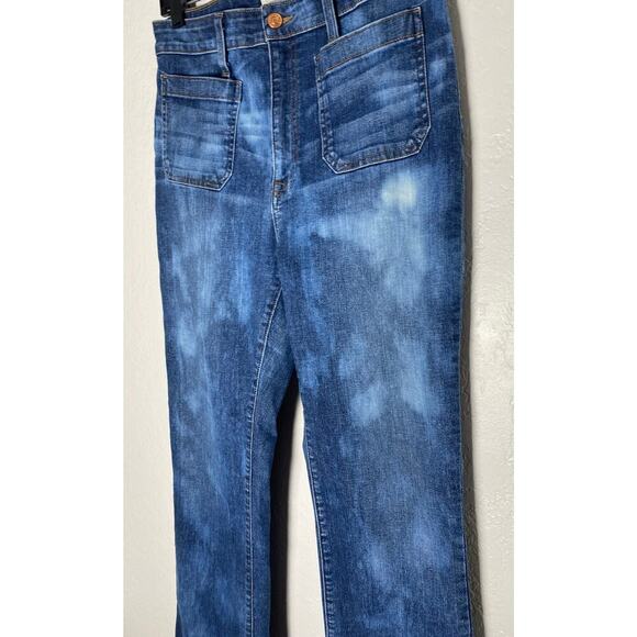 J. Crew Denim Women's Curvy Full Length Demi Boot Jeans High Rise Patch Pockets - Picture 3 of 8